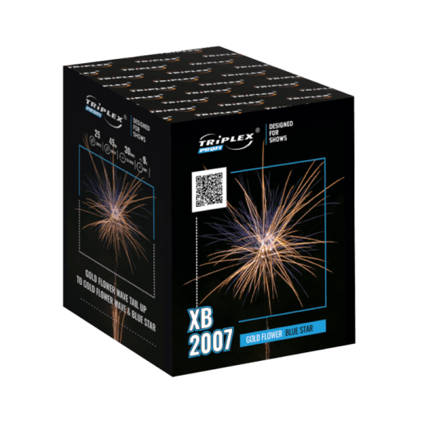 Gold flower blue star