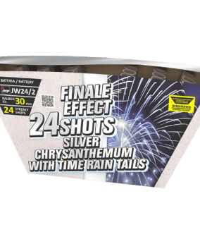 Finale Effect - Silver Chrysanthemum With Time Rain Tails