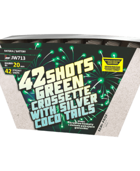 Green Crossette With Silver Coco Tails